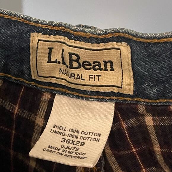 LL Bean Lined Jeans Mens 36 x 29 Flannel Lining 5 Pocket Denim Outdoorsy Ranch - Picture 8 of 8